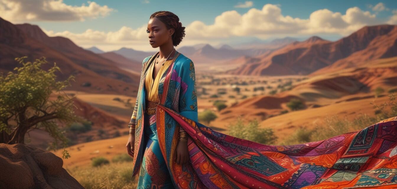 African-Asian fusion fashion landscape image