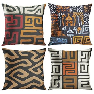 ArtSocket Tribal Kuba Inspired Throw Pillow Covers