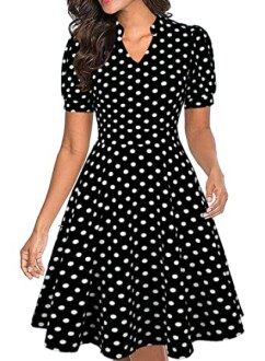 Mokayee Women's Summer Short Puff Sleeve Dress