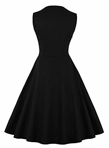 Black sleeveless dress with flared skirt