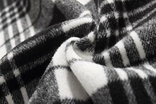 Close-up of black and white plaid fabric.