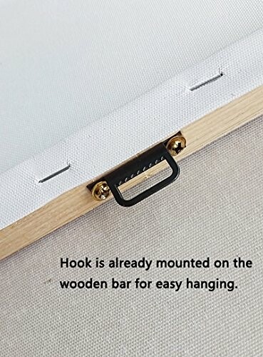Canvas back with mounted hanging hook.