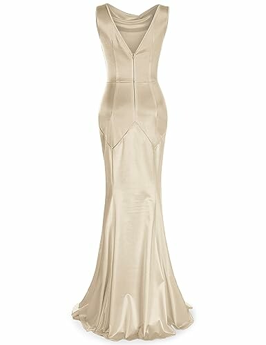 Elegant satin evening gown with cowl neckline