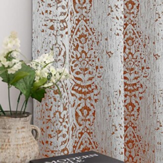 Rust Red Printed Curtains