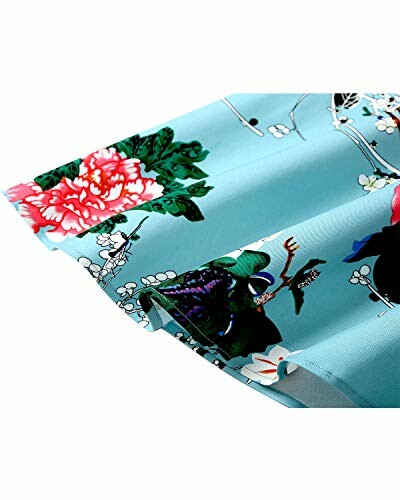 Blue fabric with floral pattern.