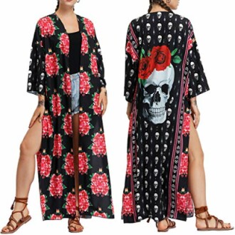 YULUOSHA Women's Boho Floral Kimono