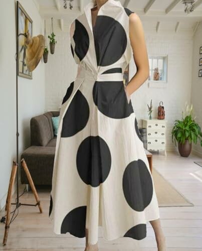 LOAIHA Cotton Linen Maxi Shirt Dress