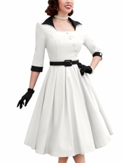 MUXXN Women’s 50s Retro Casual Swing Midi Dress
