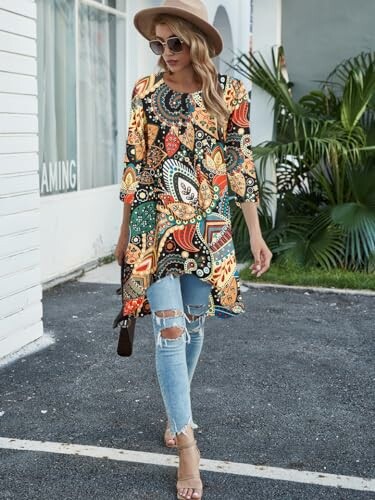 Naggoo Women's 3/4 Sleeve Tunic