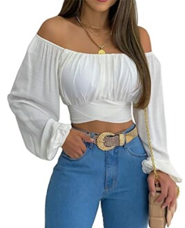 MIRACMODA Off Shoulder Crop Top