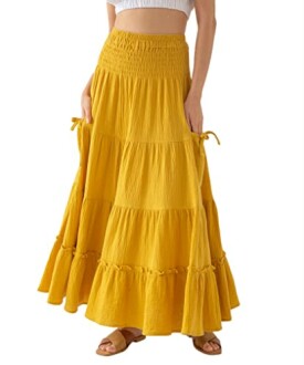 Amazhiyu Women's Maxi Boho Skirt